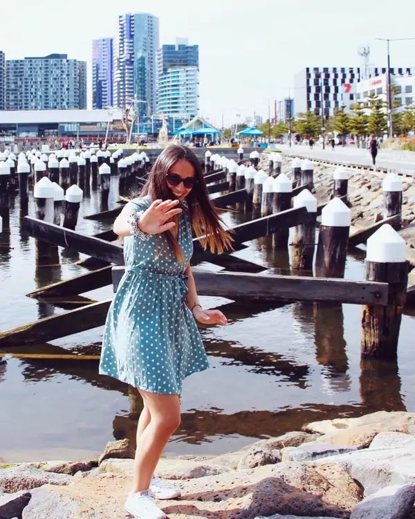 Estudiante de Salta en los Docklands de Melbourne