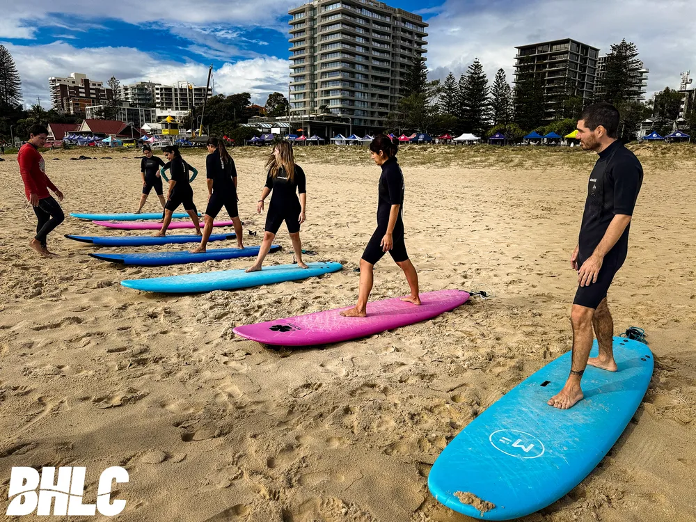 Clase de surf de BHLC en Coolangatta
