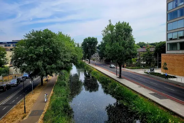 Pubs junto al Grand Canal en Portobello, el barrio de la escuela Atlas