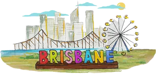 Ilustración del skyline de Brisbane